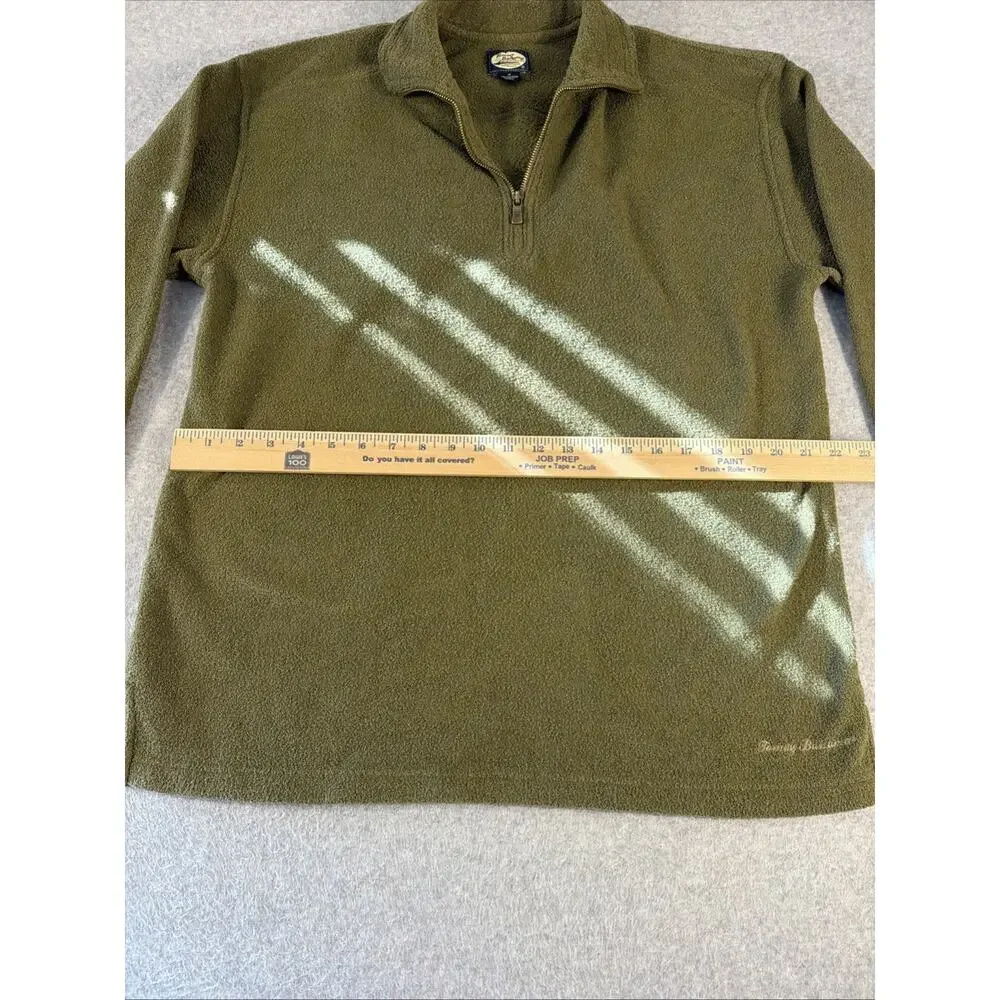 Tommy Bahama Men's M Olive Green Long Sleeve Sweater with 1/4 Zip and Pullover